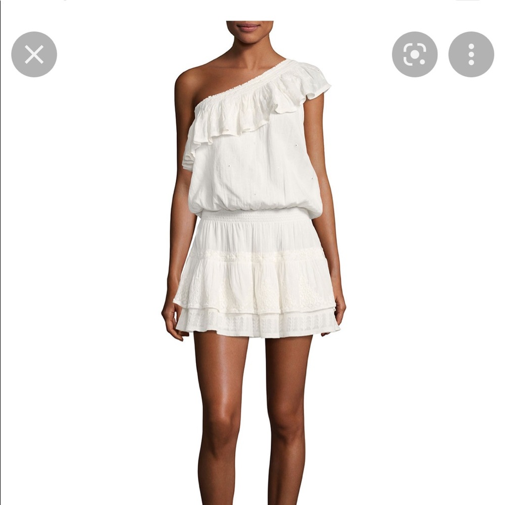 Joie holds one shoulder dress